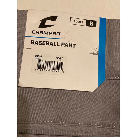NWT Champro Knicker Baseball Pants Adult S Gray TEK-KNIT Pro Fit Elastic Cuff - Picture 3 of 8